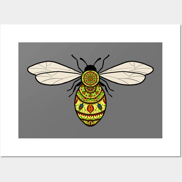 Mandala Bee Wall Art by SheaBondsArt